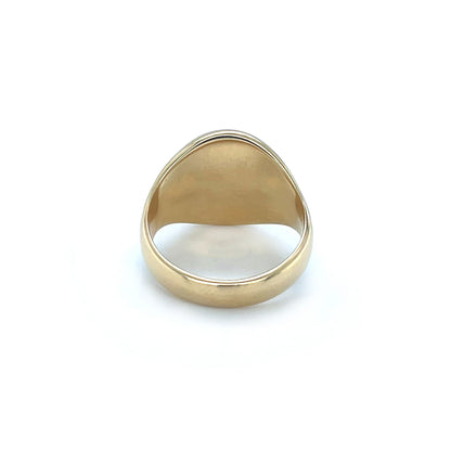 18ct Yellow Gold Bull Seal-Engraved Signet Ring (M)