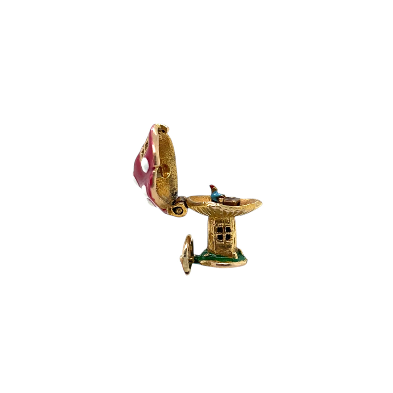9ct Yellow Gold Enamel Toadstool Opening Charm