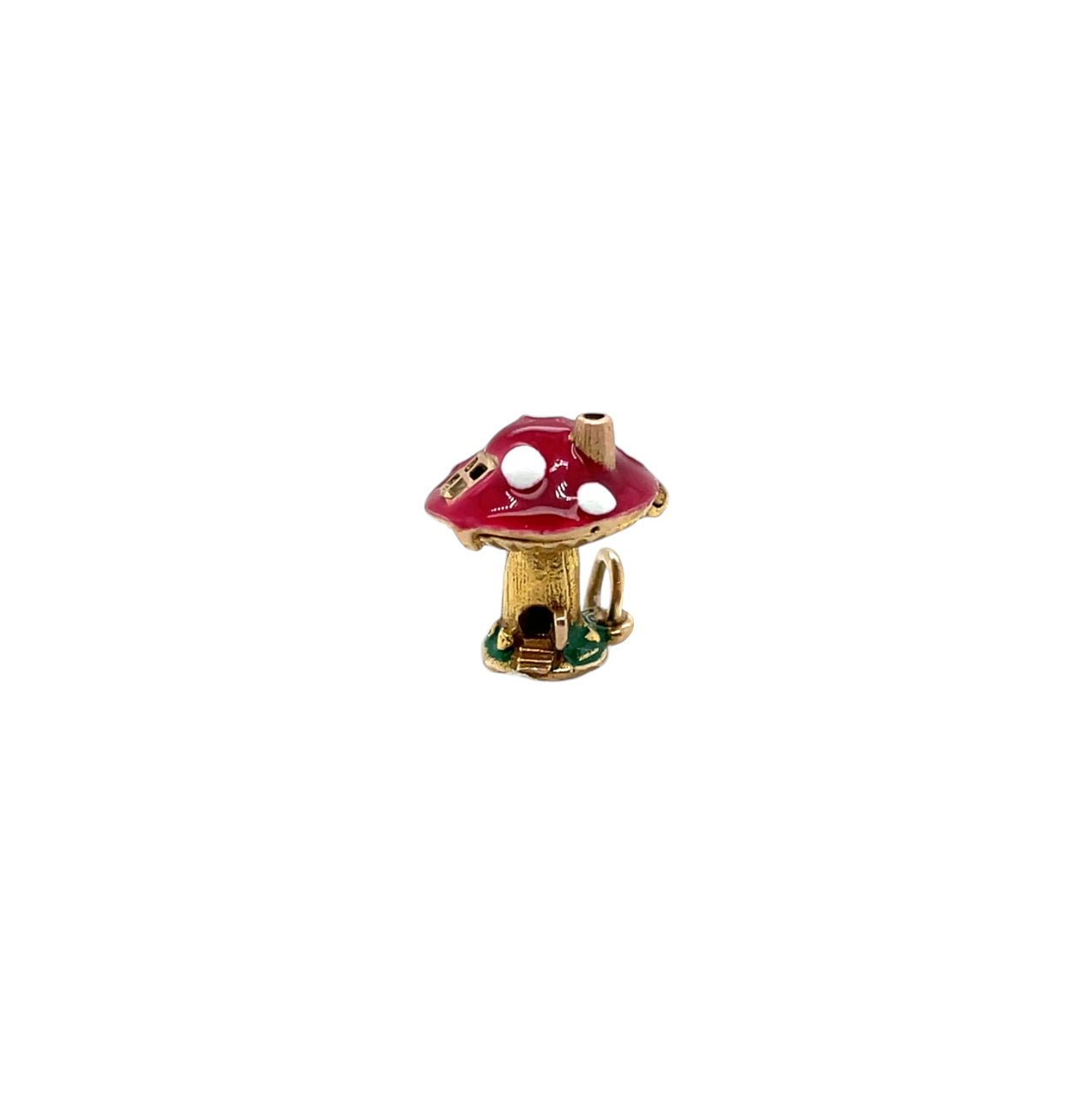 9ct Yellow Gold Enamel Toadstool Opening Charm