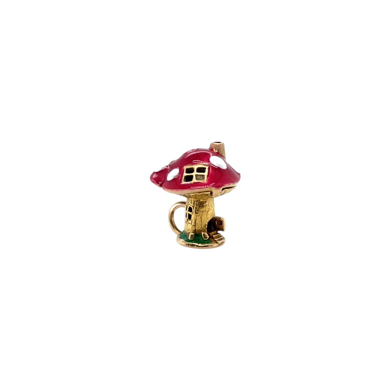9ct Yellow Gold Enamel Toadstool Opening Charm