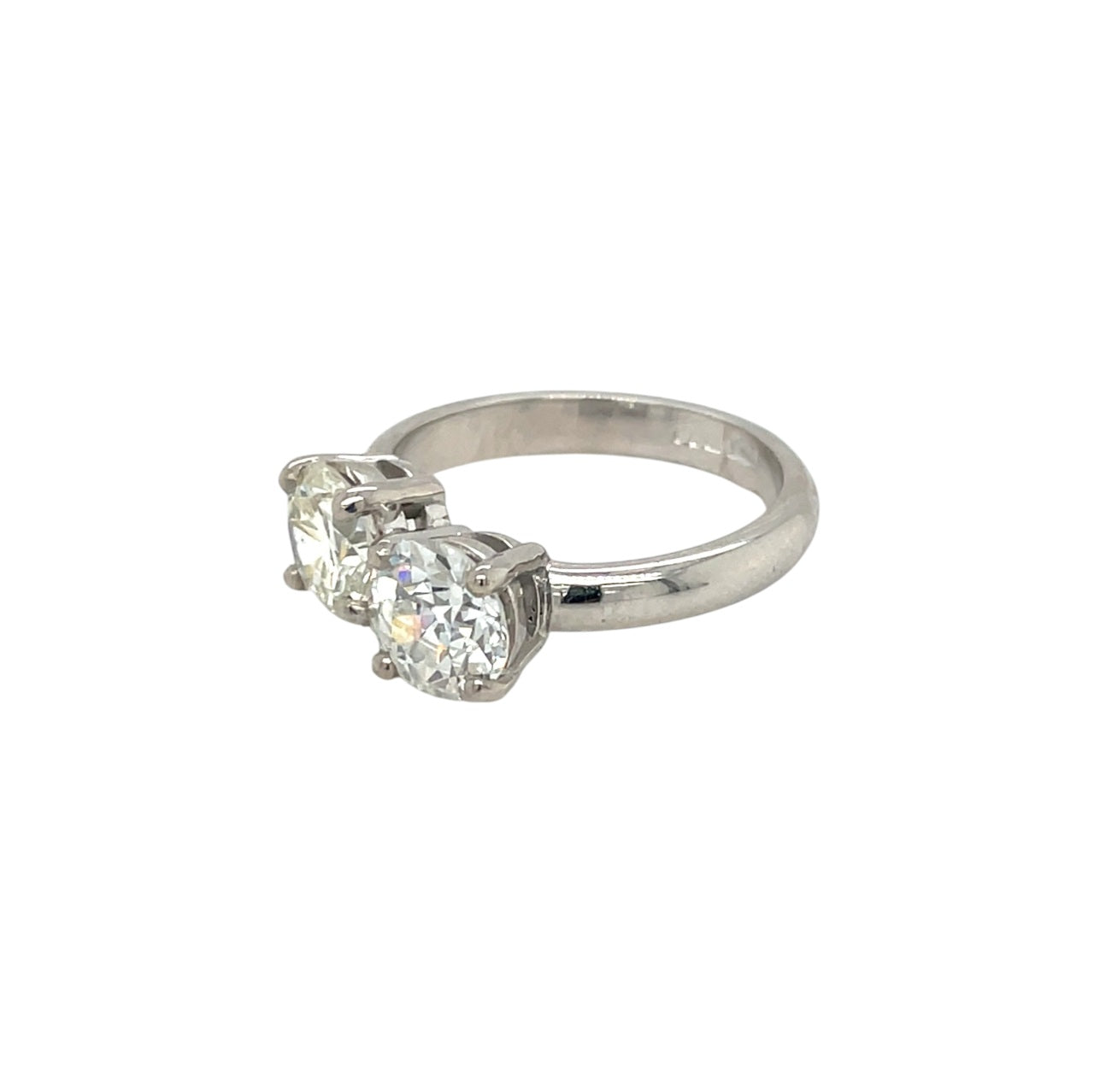 18ct White Gold Two Stone Diamond Ring (L)