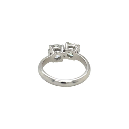 18ct White Gold Two Stone Diamond Ring (L)