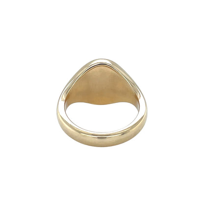 9ct Yellow Gold Coat of Arms 14x12mm Seal Engraved Signet Ring (P)