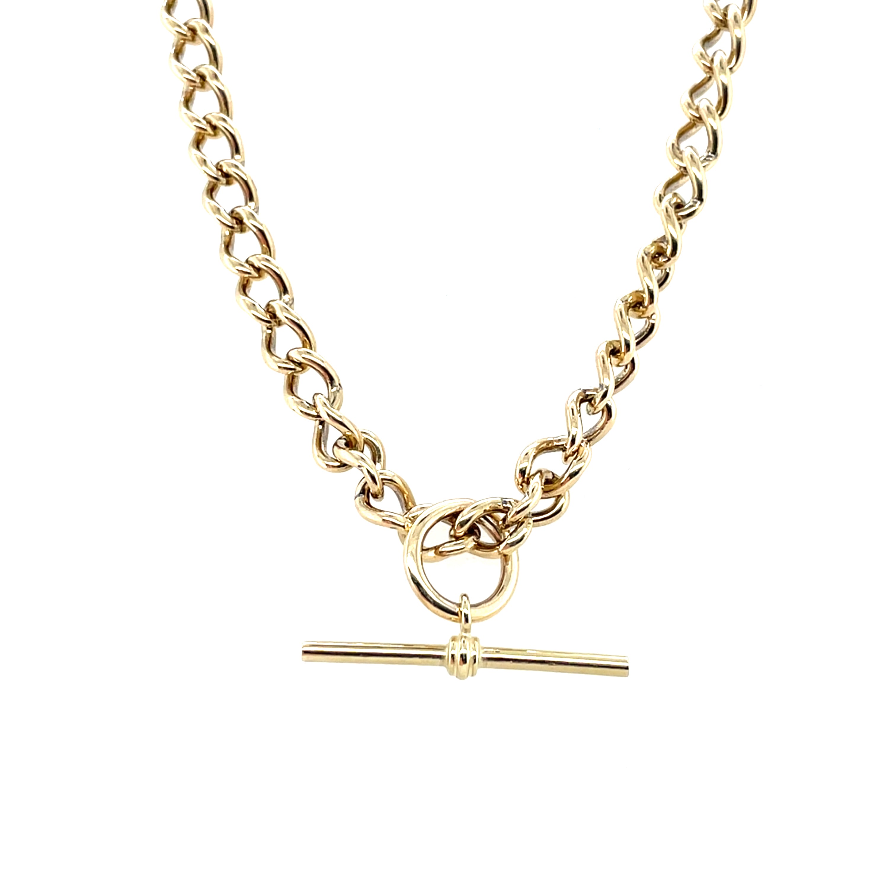 9ct Yellow Gold Albert Style Chain with T-Bar (22