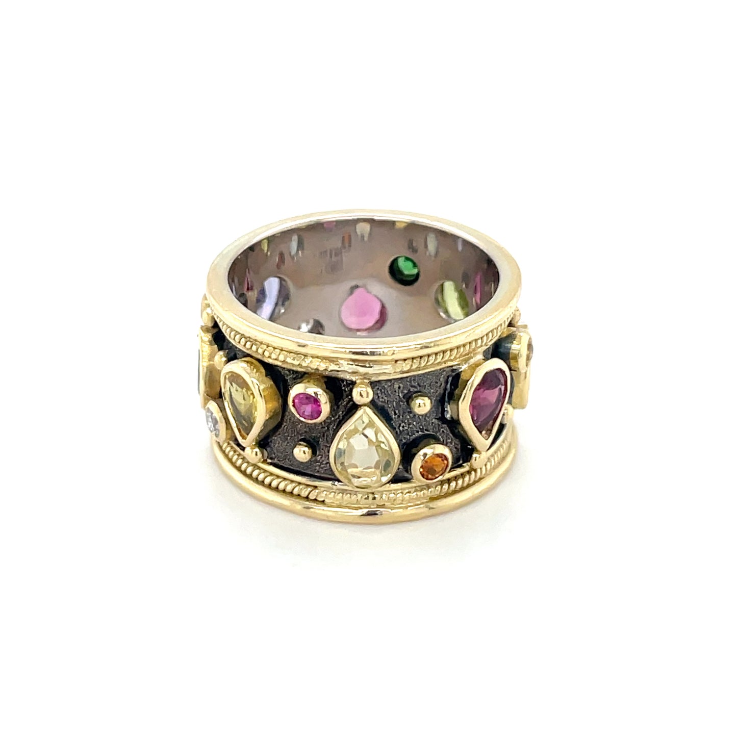 18ct Yellow Gold Byzantine Style Chunky Eternity Ring (Q)