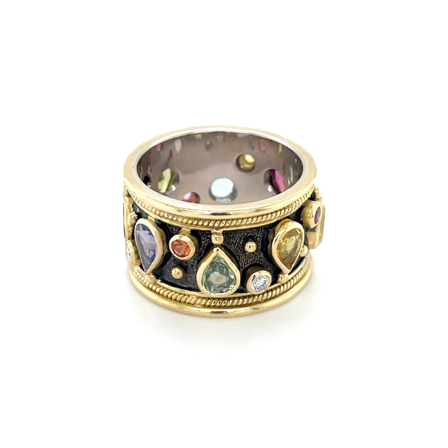 18ct Yellow Gold Byzantine Style Chunky Eternity Ring (Q)