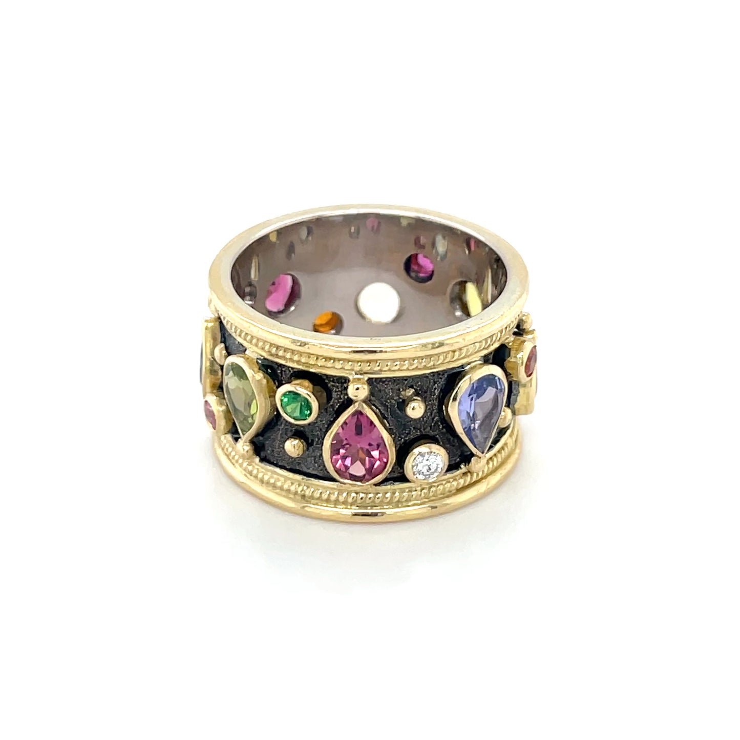 18ct Yellow Gold Byzantine Style Chunky Eternity Ring (Q)