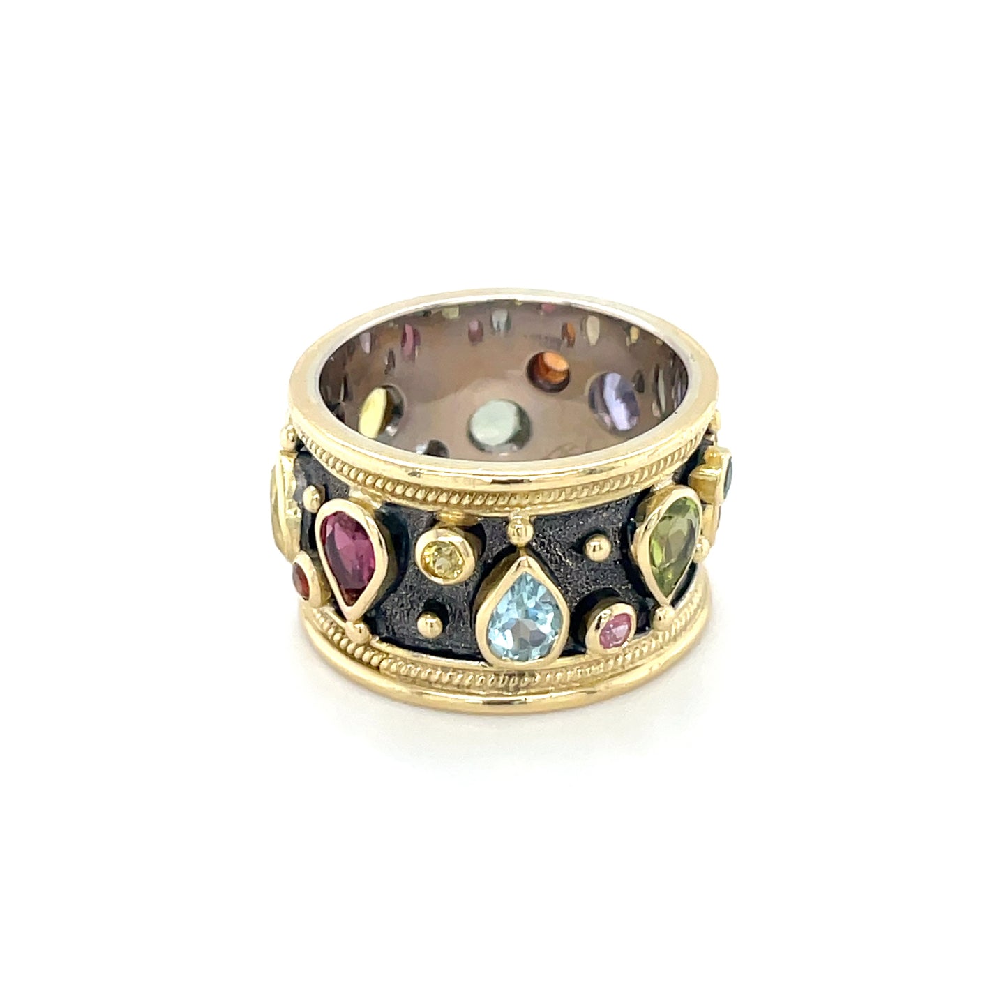 18ct Yellow Gold Byzantine Style Chunky Eternity Ring (Q)
