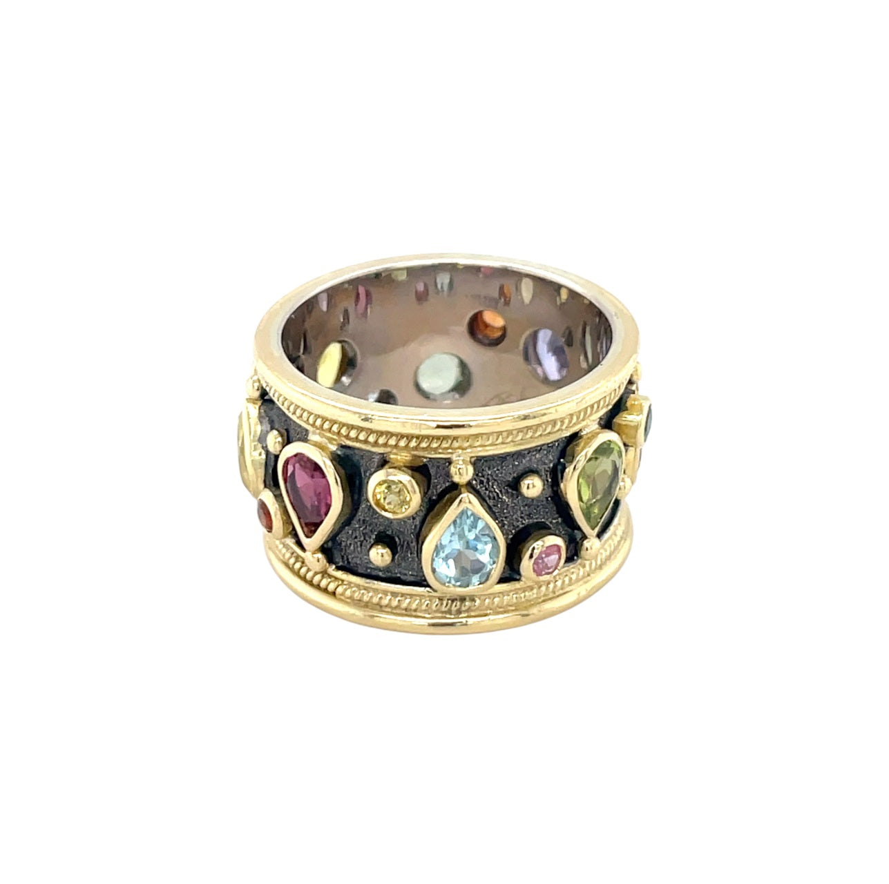 18ct Yellow Gold Byzantine Style Chunky Eternity Ring (Q)