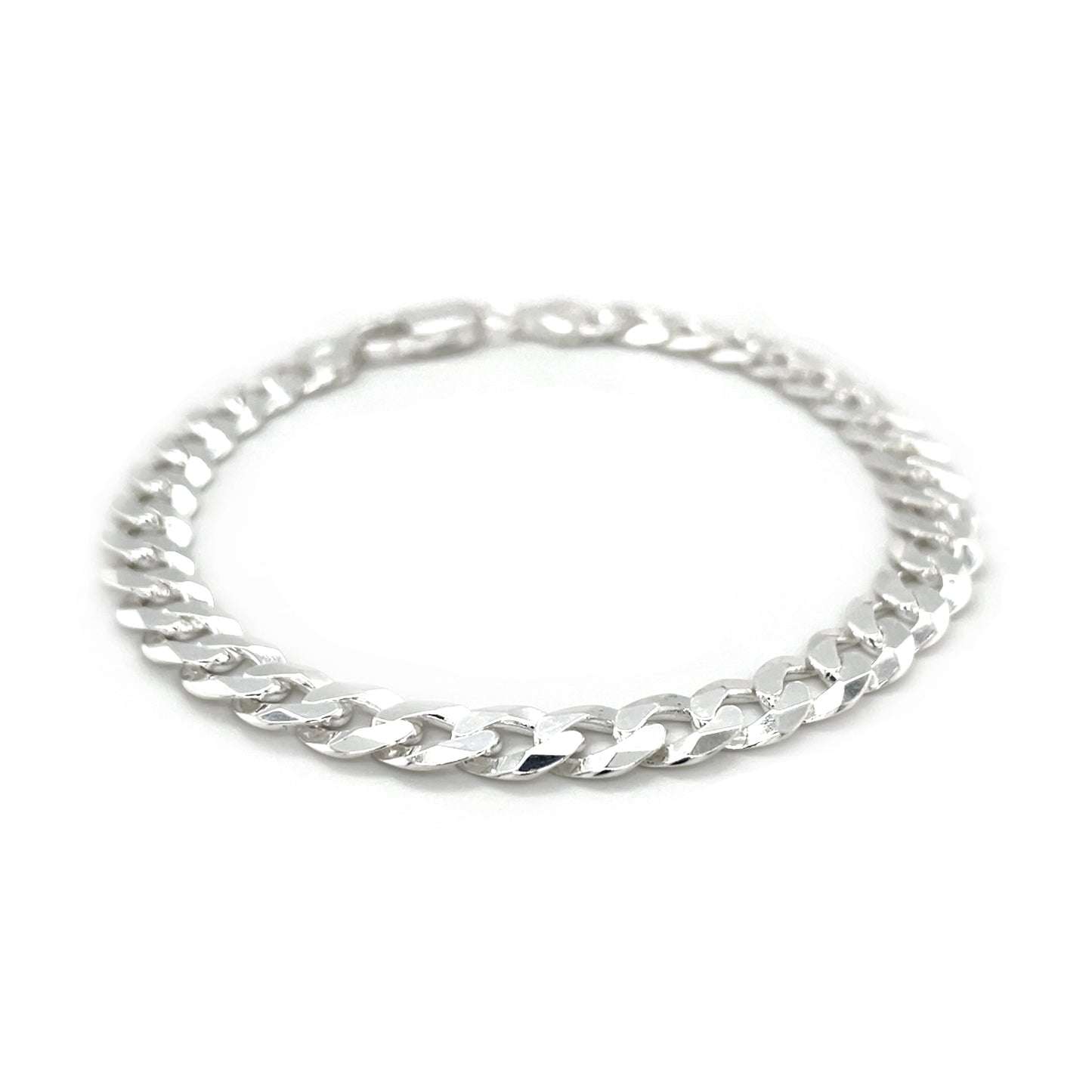 Silver Filed Curb Bracelet