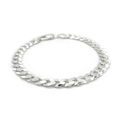 Silver Filed Curb Bracelet