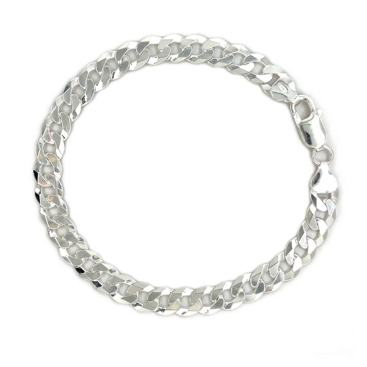 Silver Filed Curb Bracelet