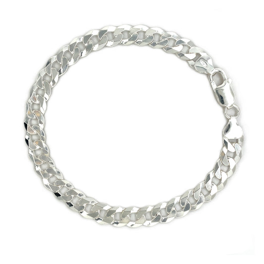 Silver Filed Curb Bracelet