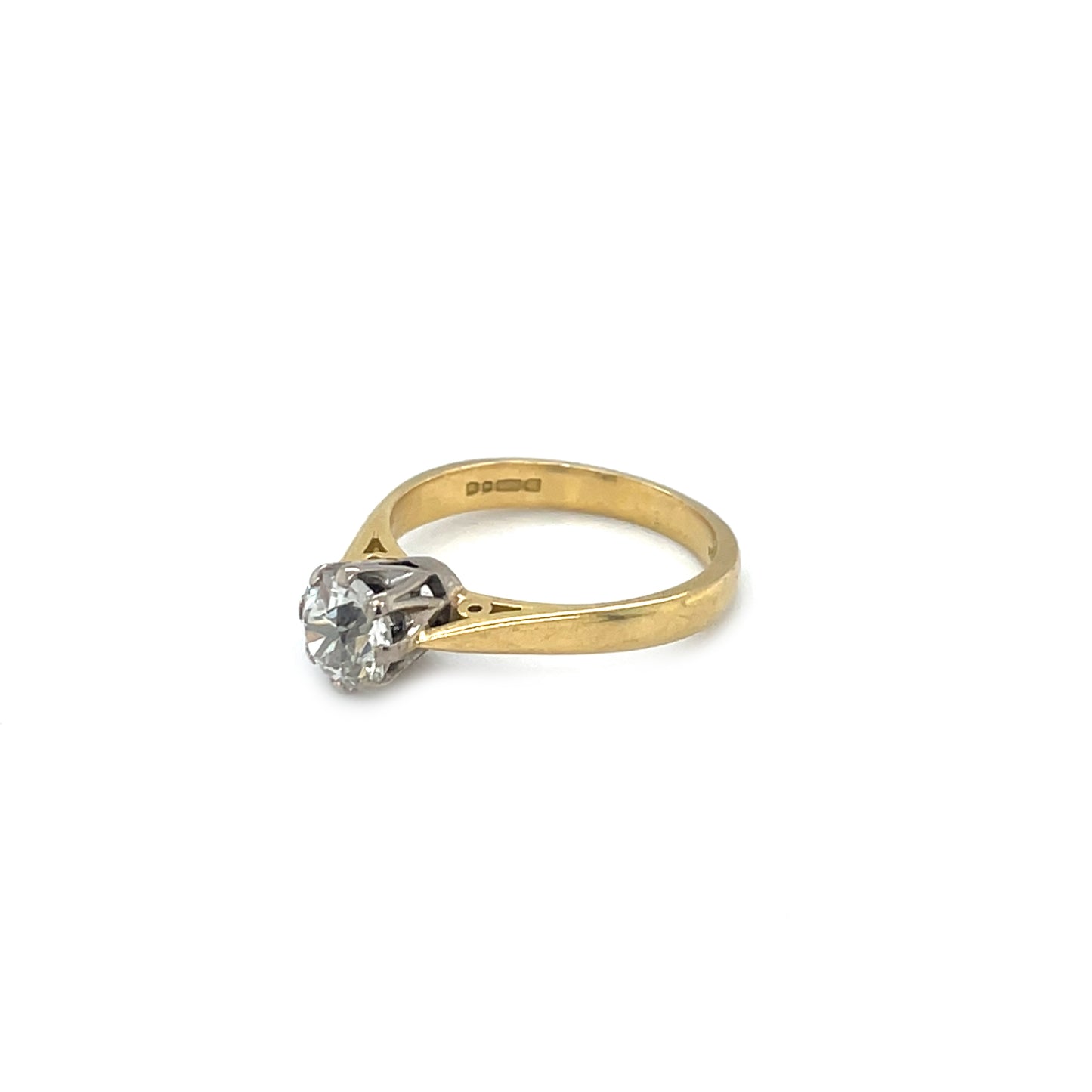18ct Yellow & White Gold Diamond Solitaire Ring (J)
