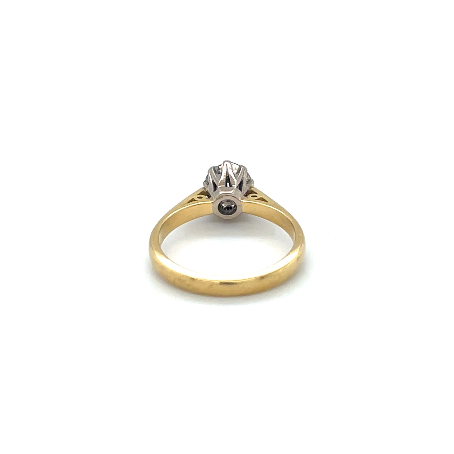 18ct Yellow & White Gold Diamond Solitaire Ring (J)