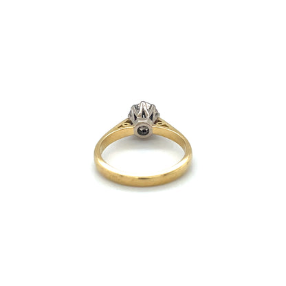18ct Yellow & White Gold Diamond Solitaire Ring (J)