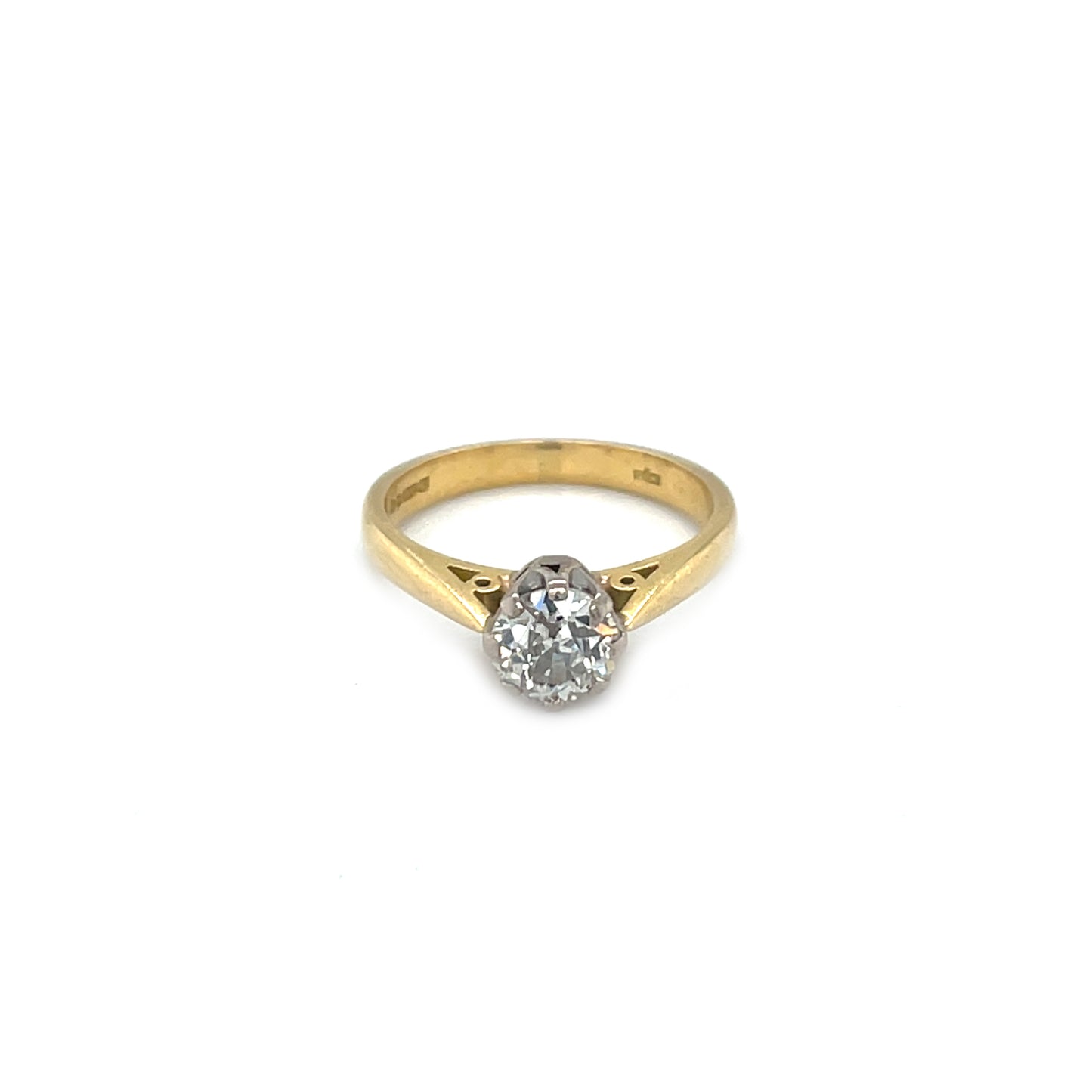 18ct Yellow & White Gold Diamond Solitaire Ring (J)