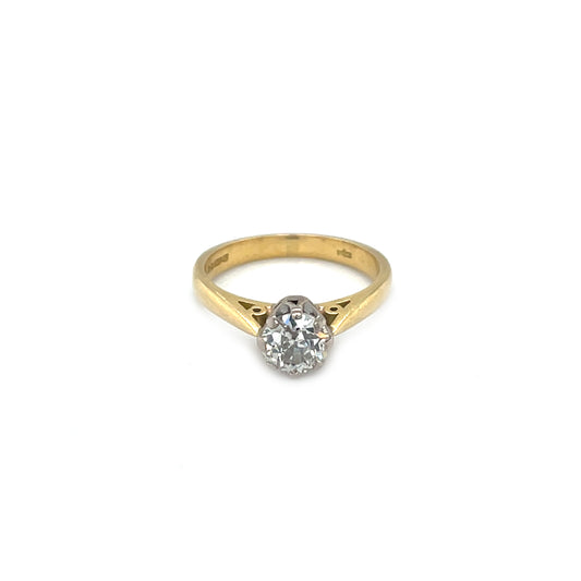 18ct Yellow & White Gold Diamond Solitaire Ring (J)