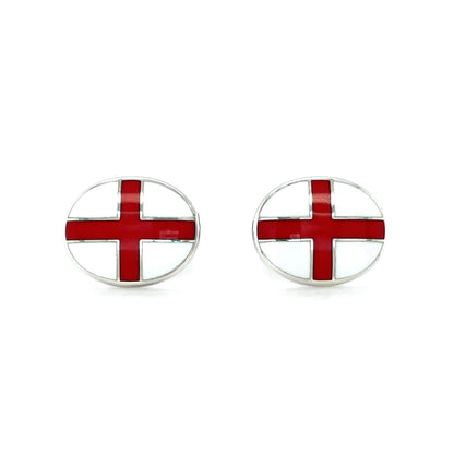 Silver & Enamel St George's Flag Cufflinks