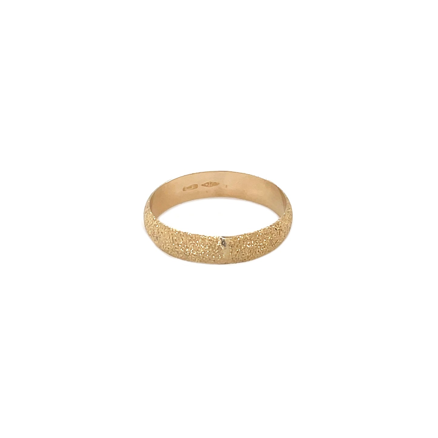 18ct Yellow Gold Textured 4mm Wedding Band (K1/2)