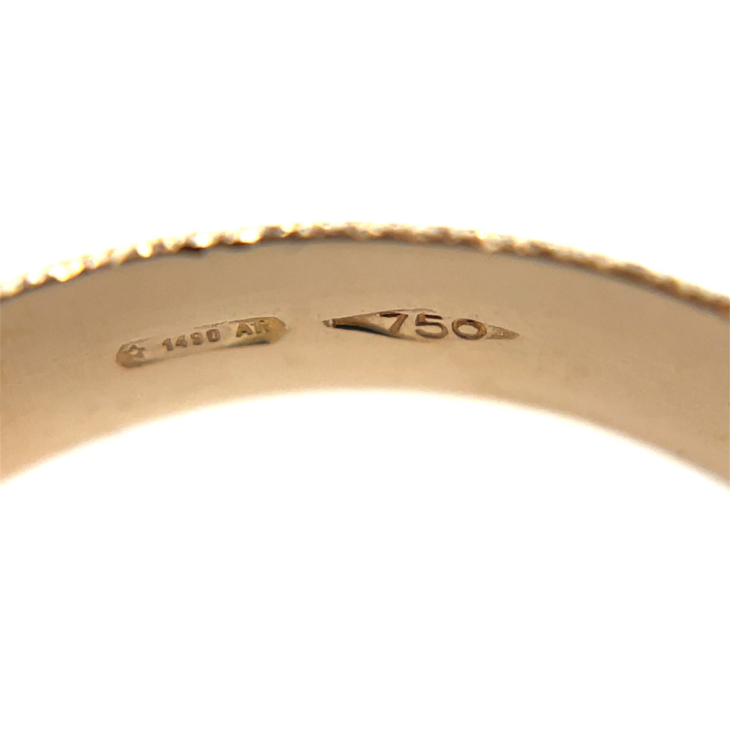 18ct Yellow Gold Textured 4mm Wedding Band (K1/2)