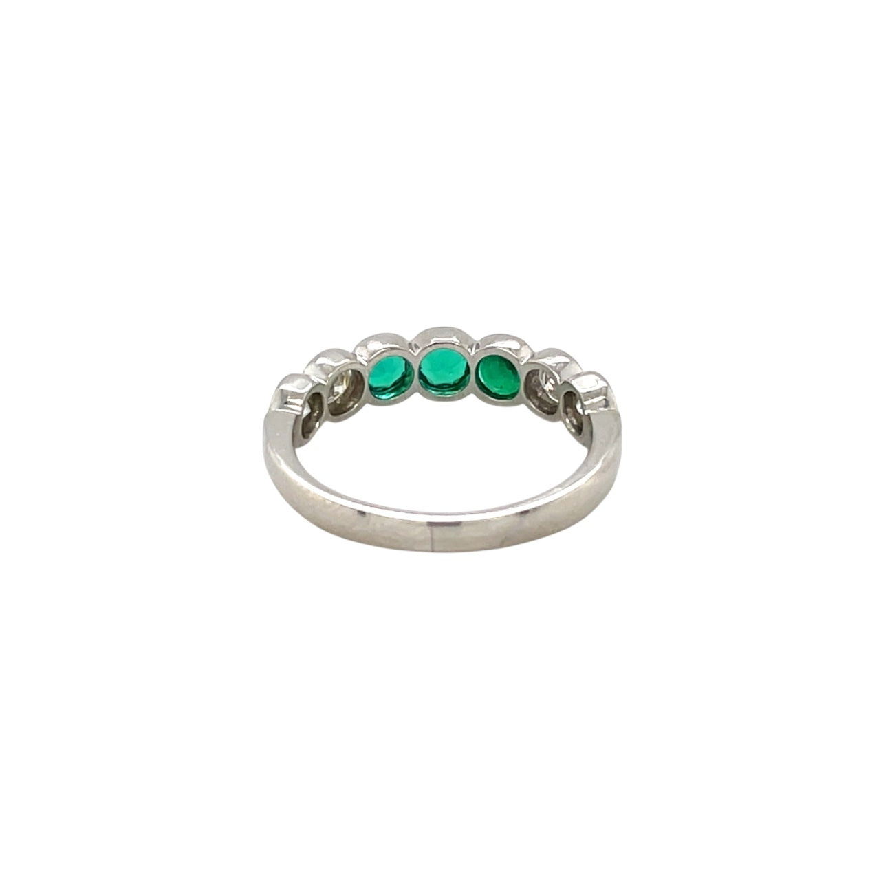 Platinum Art Deco-Style Emerald & Diamond Eternity Ring (L)