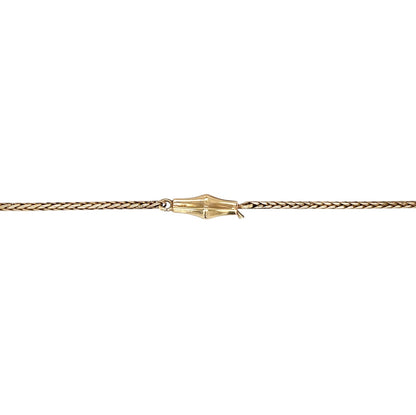 9ct Yellow Gold & Turqouise Bow Pendant & Chain (16")