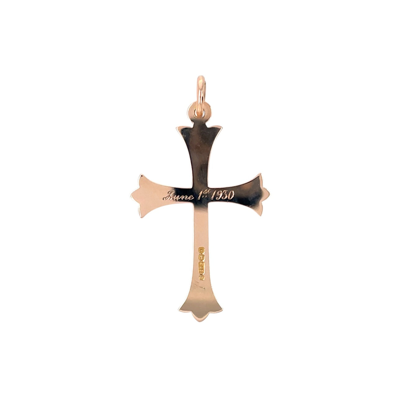 9ct Rose Gold Cross Patonce Pendant
