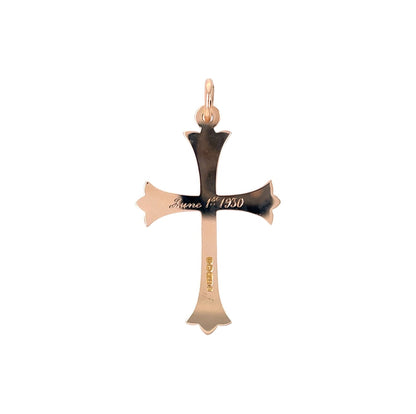 9ct Rose Gold Cross Patonce Pendant