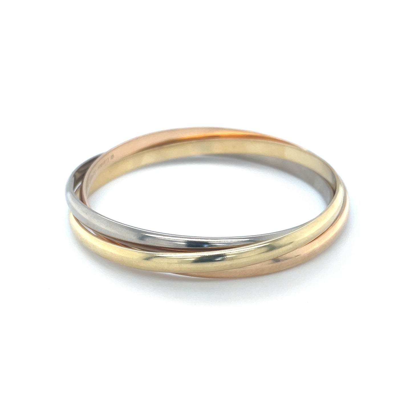 Cartier 18ct Yellow, Rose & White Gold Trinity Bangle, Classic Model
