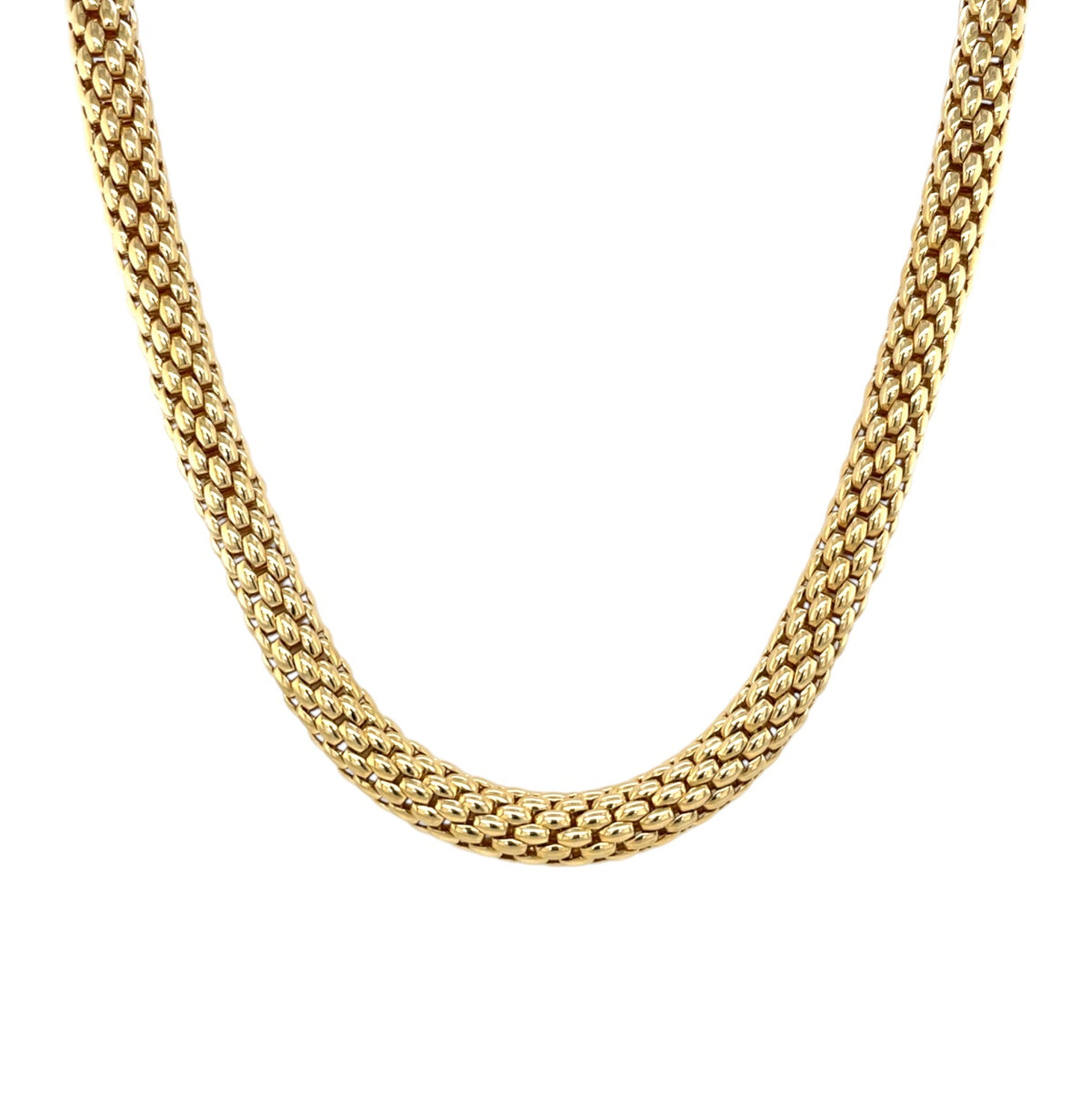 18ct Yellow Gold Plain Fope Necklace (17")
