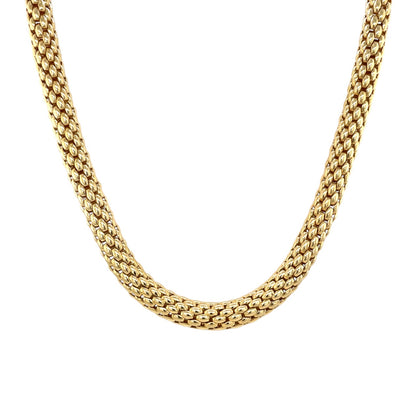 18ct Yellow Gold Plain Fope Necklace (17")