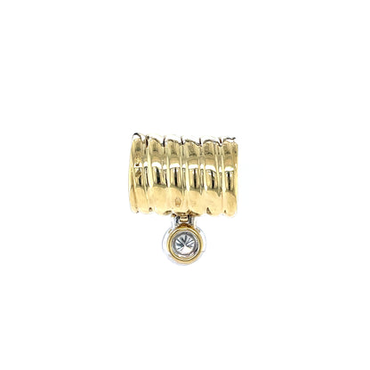18ct Yellow Gold Diamond Chunky Spiral Pendant