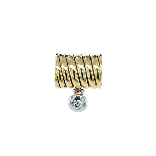 18ct Yellow Gold Diamond Chunky Spiral Pendant
