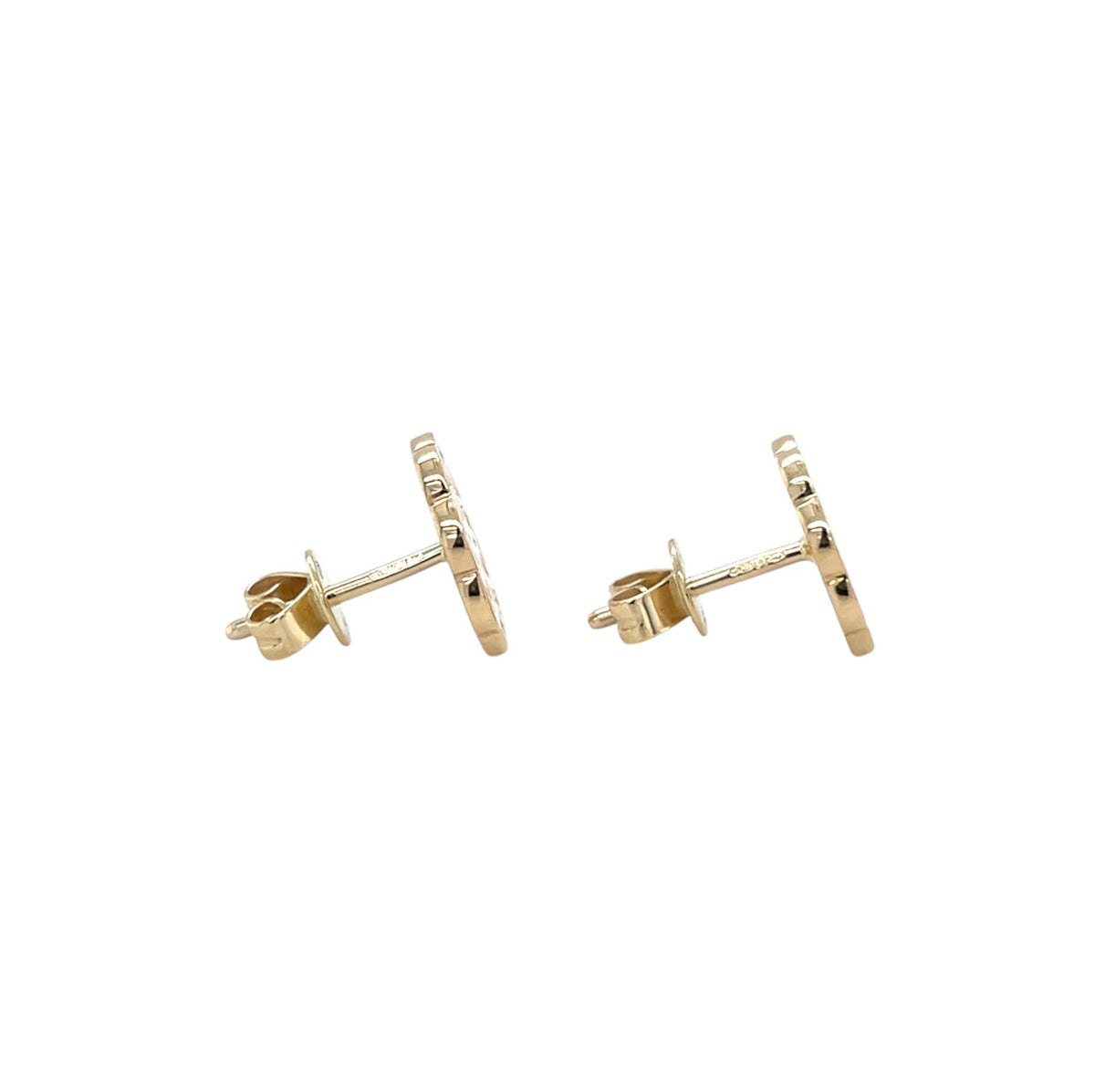 9ct Yellow Gold Geometric Woven Stud Earrings