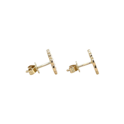 9ct Yellow Gold Geometric Woven Stud Earrings