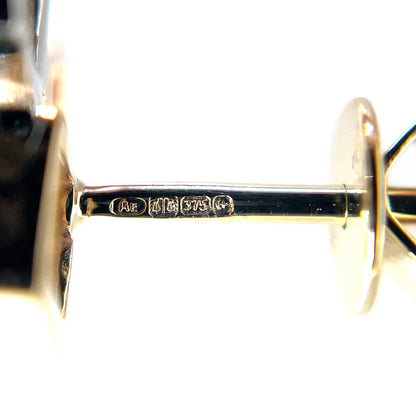9ct Yellow White Rose Gold Tri-Colour Cube Stud Earrings