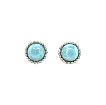Silver Larimar Stud Earrings