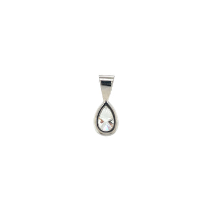 18ct White Gold Pear Cut Diamond Pendant