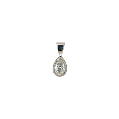 18ct White Gold Pear Cut Diamond Pendant