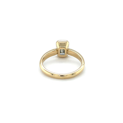 18ct Yellow Gold Emerald-Cut Lab Grown Diamond Solitaire Ring (L1/2)
