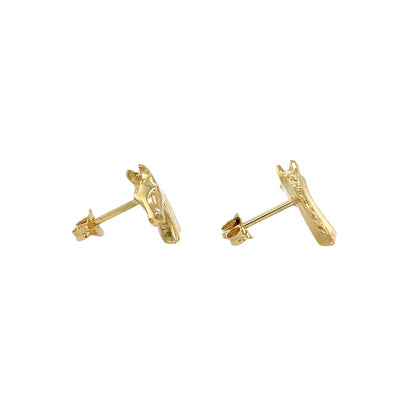 18ct Yellow Gold Horse Silhouette Stud Earrings