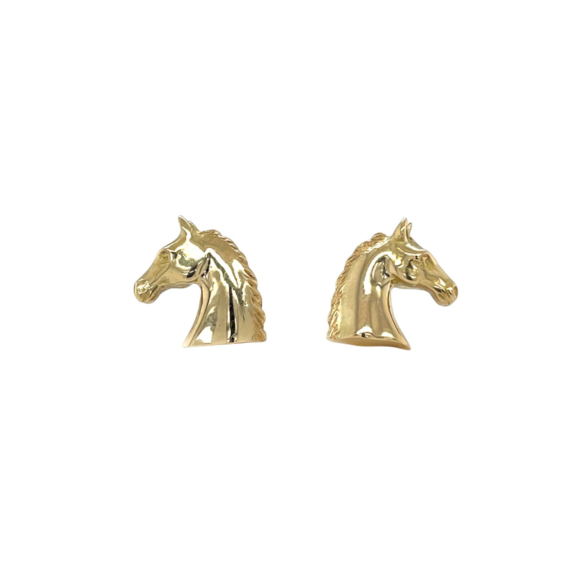 18ct Yellow Gold Horse Silhouette Stud Earrings