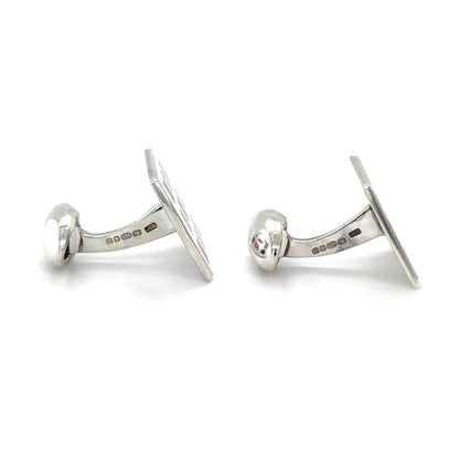 Silver & Enamel Square Cufflinks