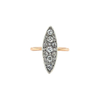 18ct Rose Gold Navette Diamond Ring (N1/2)