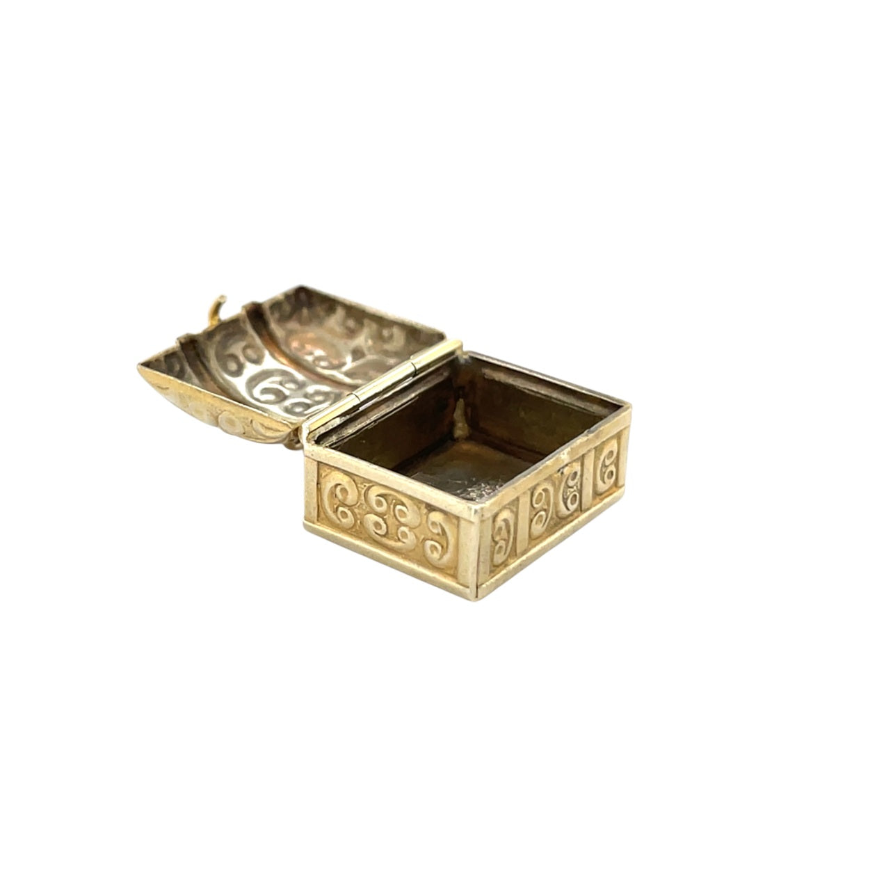 9ct Yellow Gold Treasure Chest Hinged Lid Charm