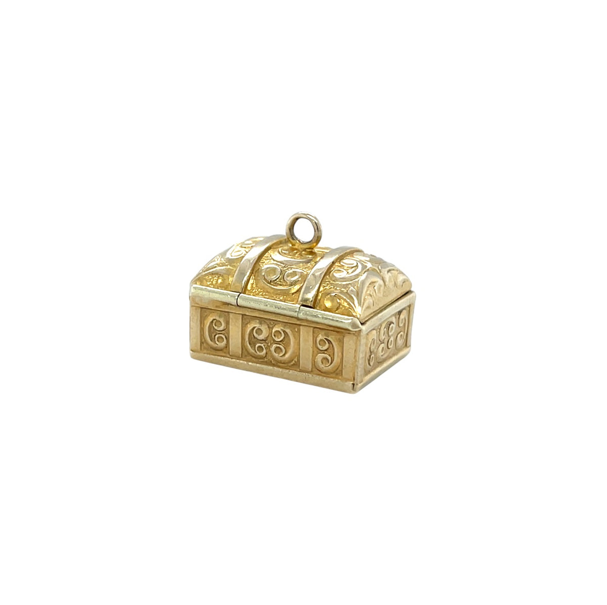 9ct Yellow Gold Treasure Chest Hinged Lid Charm