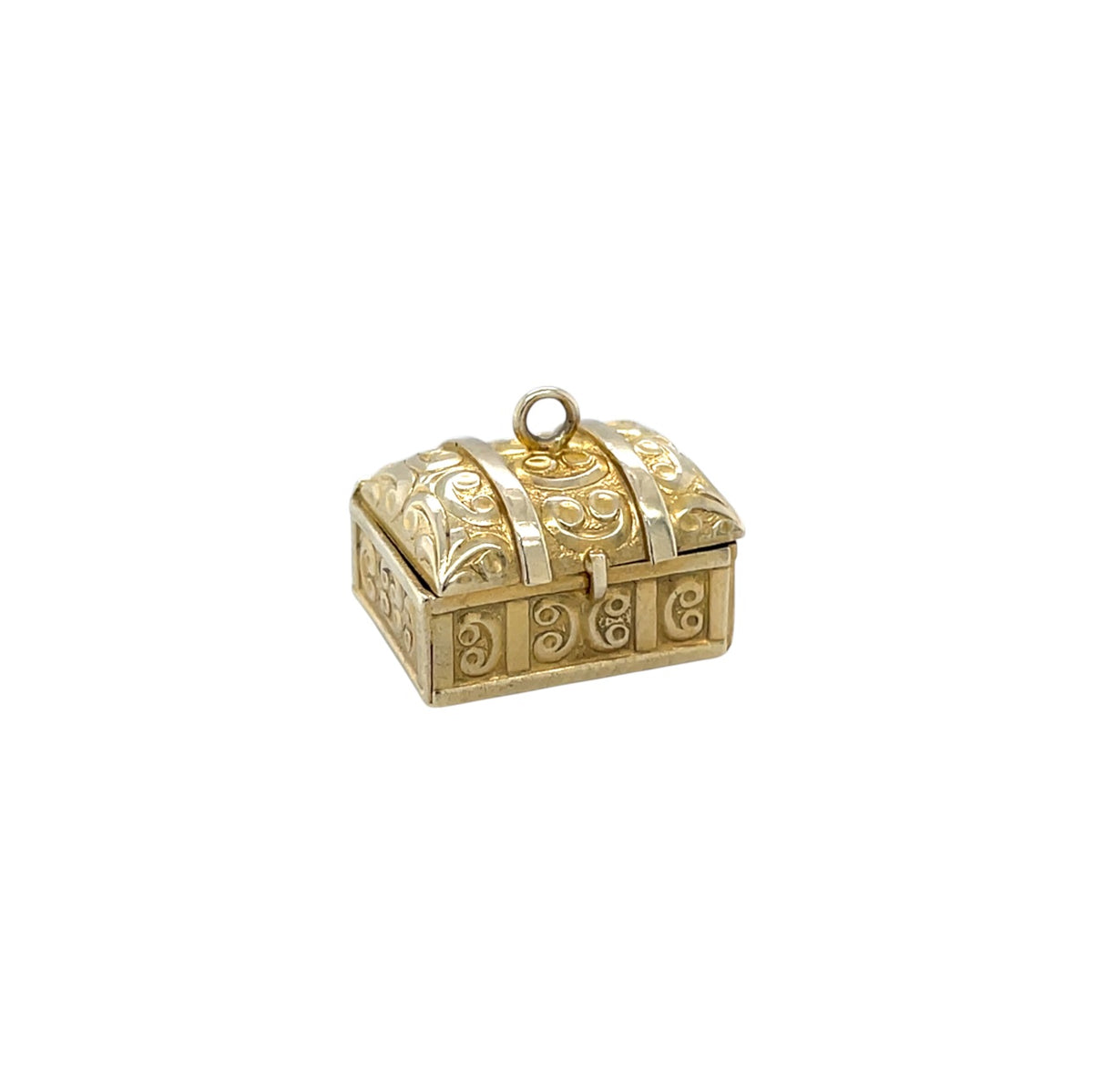 9ct Yellow Gold Treasure Chest Hinged Lid Charm
