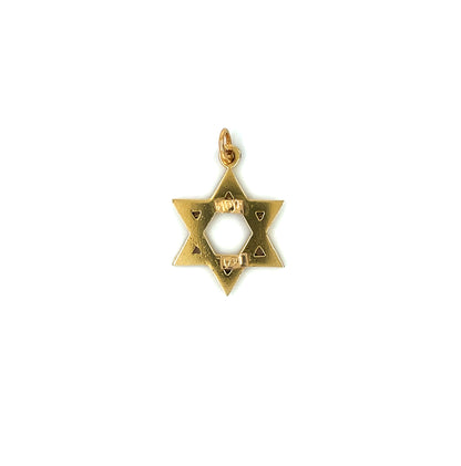 18ct Yellow Gold Star of David Charm