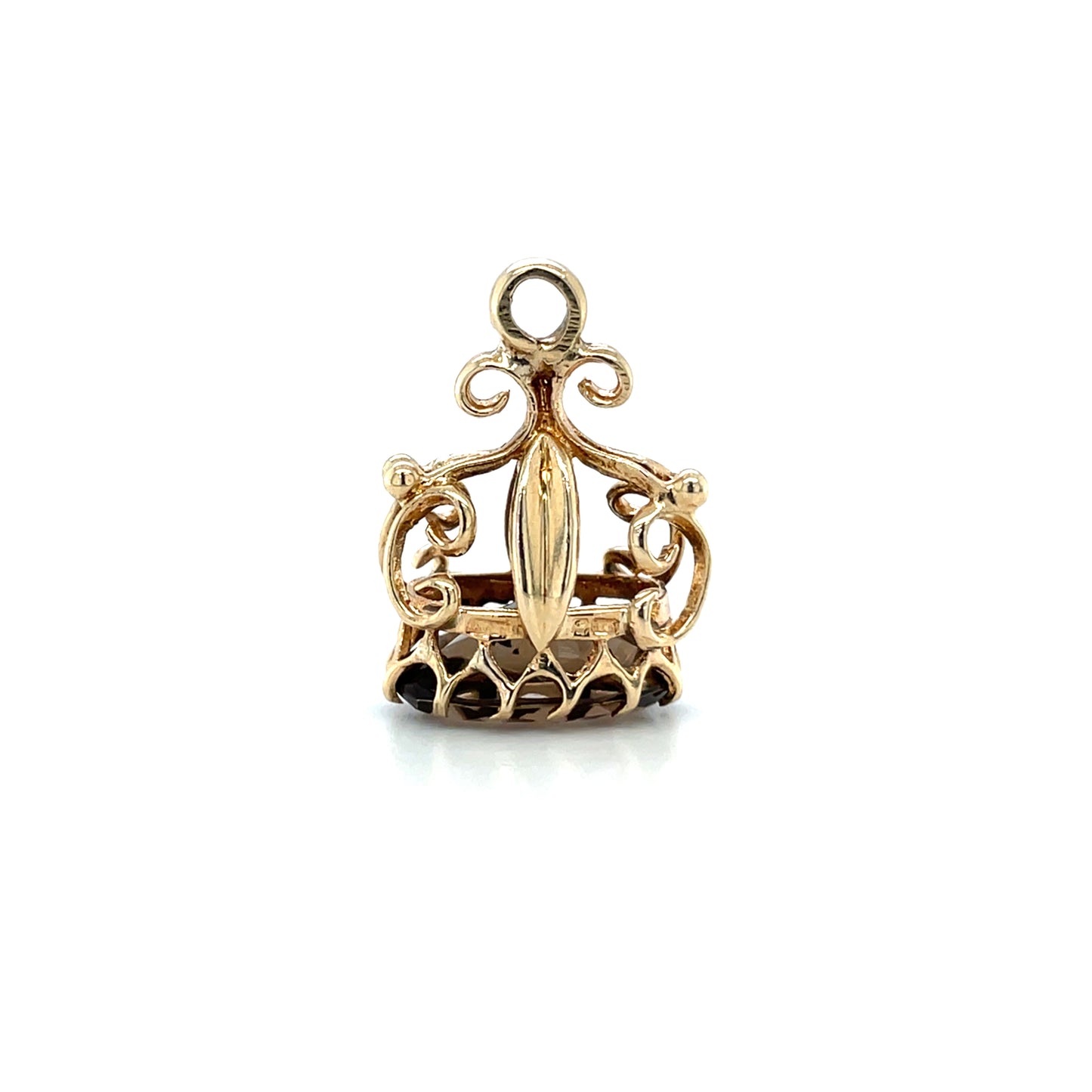 9ct Yellow Gold Smoky Gemstone Fob Charm